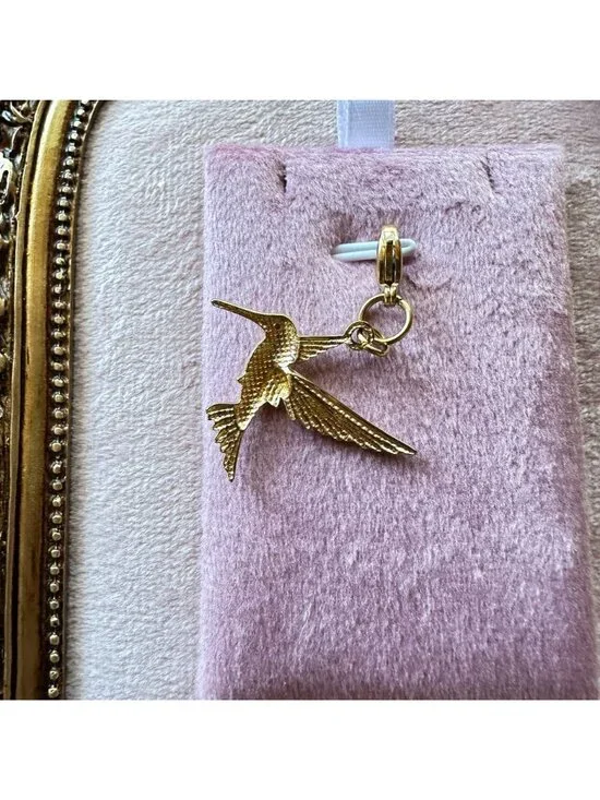 Hummingbird Charm 18K PVD Gold Stainless Steel Lobster Claw Clasp Waterproof - Picture 7 of 11